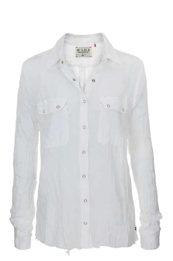 MADE White classic gauze shirt