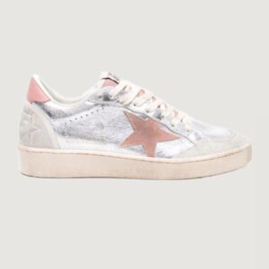 נעלי סניקרס עור  GOLDEN GOOSE Ballstar metallic leather sneakers