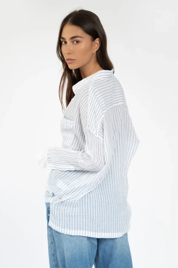 ⁦MADE Blue check jacquard snap shirt⁩ – תמונה ⁦4⁩