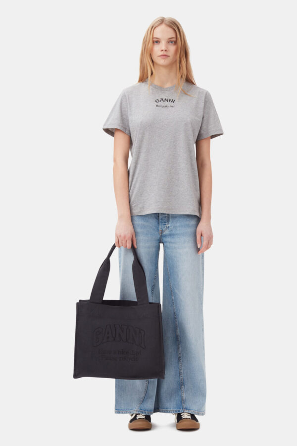 ⁦GANNI Grey Relaxed O-neck T-shirt⁩ – תמונה ⁦4⁩