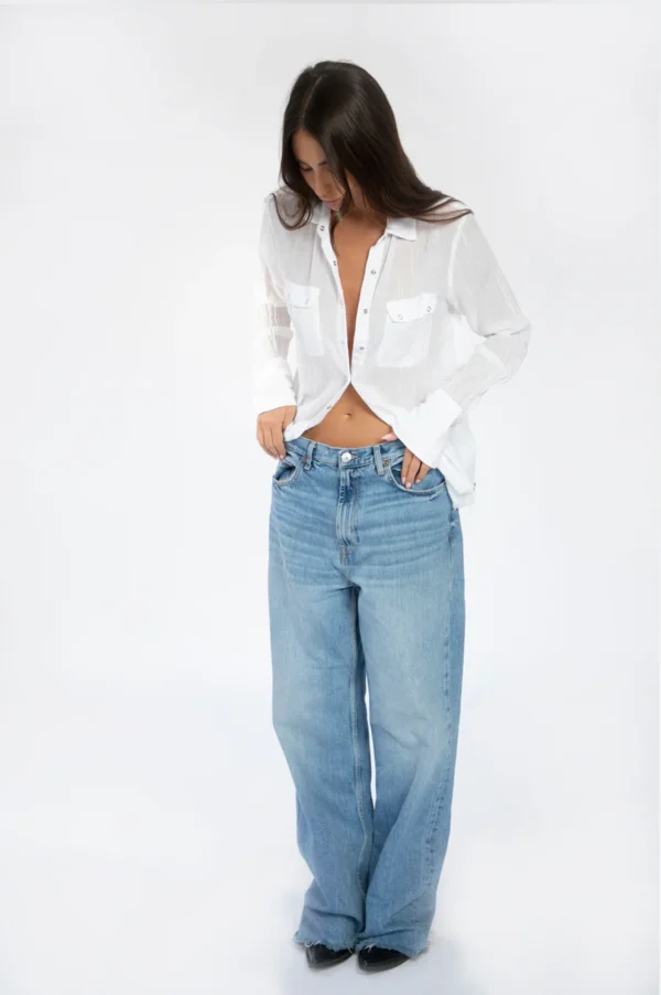 ⁦MADE White classic gauze shirt⁩ – תמונה ⁦2⁩