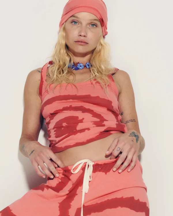 ⁦SOFIA TANK TIE DYE PINK WITH RED⁩ – תמונה ⁦3⁩