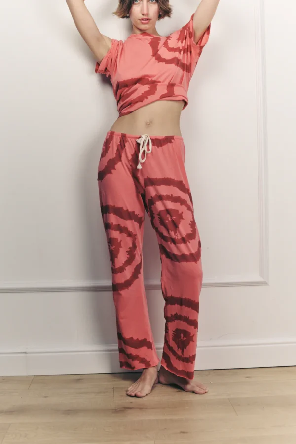 LORO PANTS TIE DYE PINK WITH RED