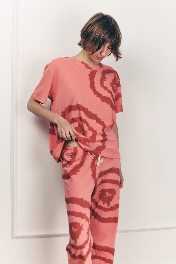 NULI OVER SIZED T PINK WITH RED