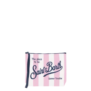 MC2 Saint Barth POCHETTE ALINE IN SCUBA CON STAMPA A RIGHE ROSA