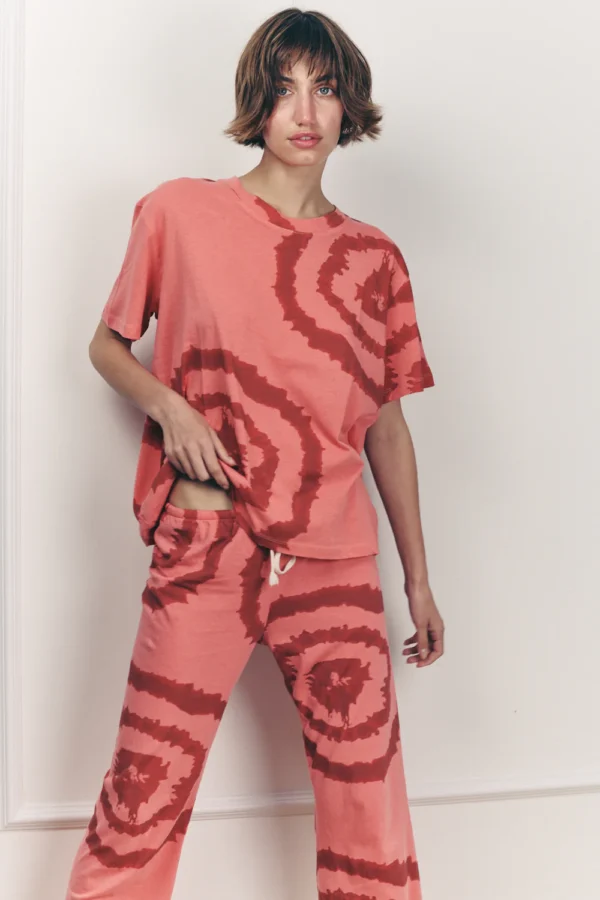 ⁦LORO PANTS TIE DYE PINK WITH RED⁩ – תמונה ⁦5⁩