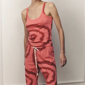 SOFIA TANK TIE DYE PINK WITH RED