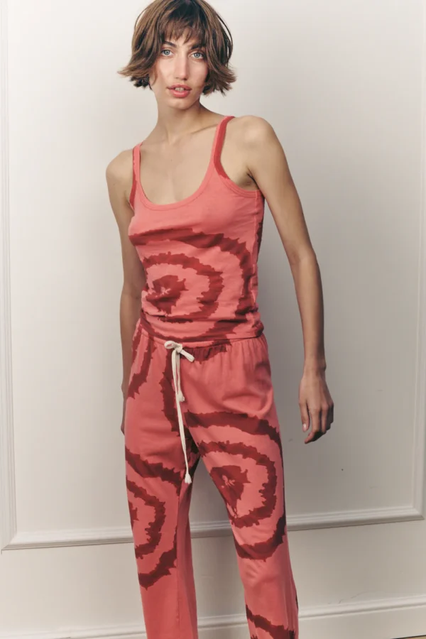 SOFIA TANK TIE DYE PINK WITH RED