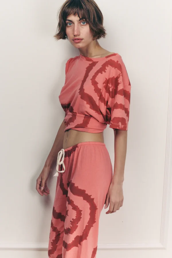 ⁦LORO PANTS TIE DYE PINK WITH RED⁩ – תמונה ⁦4⁩
