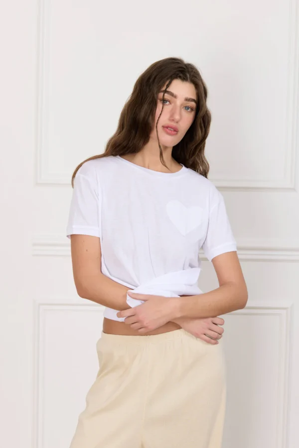 ⁦CHAMP HEART TEE WHITE⁩ – תמונה ⁦6⁩
