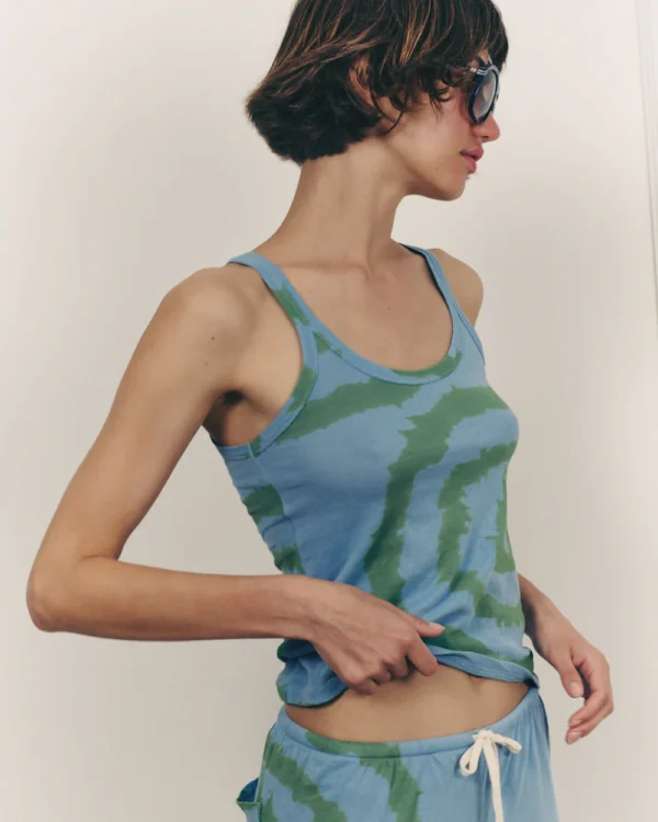 ⁦SOFIA TANK TIE DYE BLUE WITH GREEN⁩ – תמונה ⁦3⁩