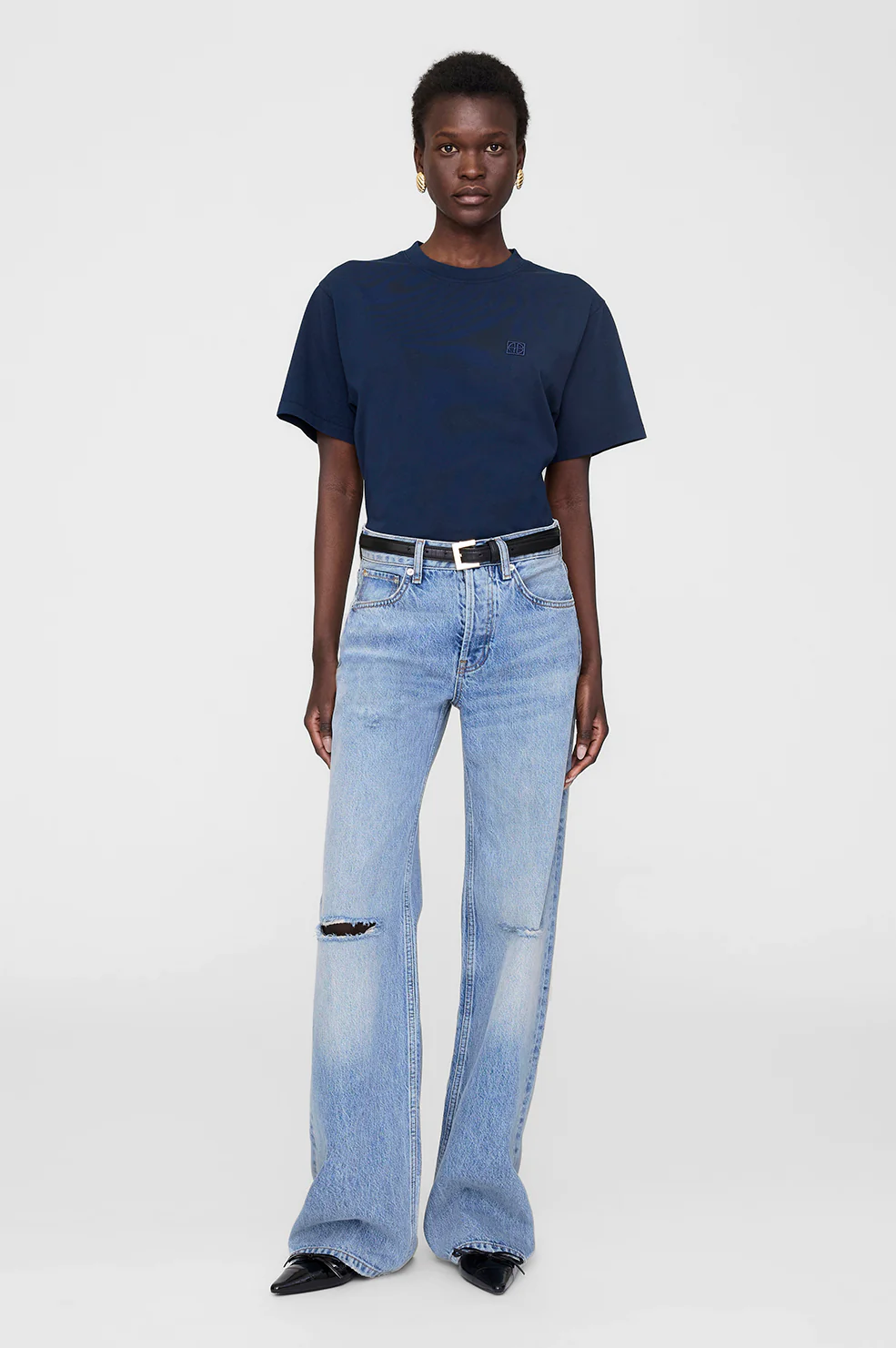 ⁦ANINE BING Lili Tee Framed Monogram t-shirt⁩ – תמונה ⁦4⁩