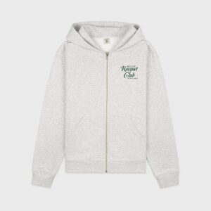 Sporty & Rich NYRC Zip Hoodie - Heather Gray/Forest